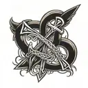 ankh symbol intertwined tattoo design idea