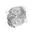 Koi Fishes making ying yang symbol  tattoo design idea