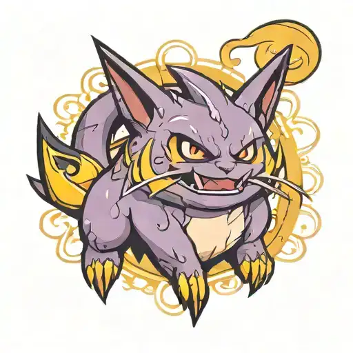 Gengar and umbreon looking tattoo design idea