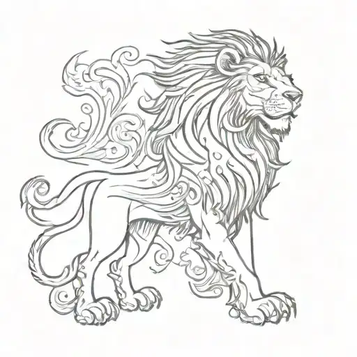 heraldic lion tattoo design idea