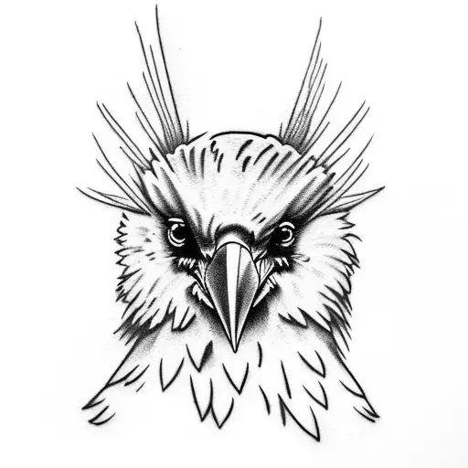 Raven looking inquisitive tattoo design idea