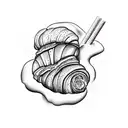 croissant tattoo design idea