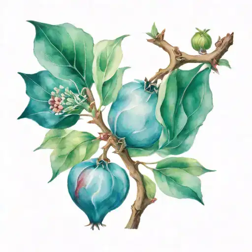 pomegranate branch with ceramic back tattoo design tattoo design idea