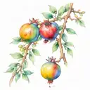 pomegranate branch back tattoo tattoo design idea