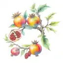 pomegranate branch back tattoo tattoo design idea