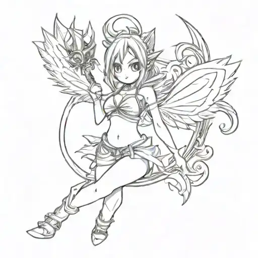 fairy tail anime logo but the fairy with the tail  tattoo design idea