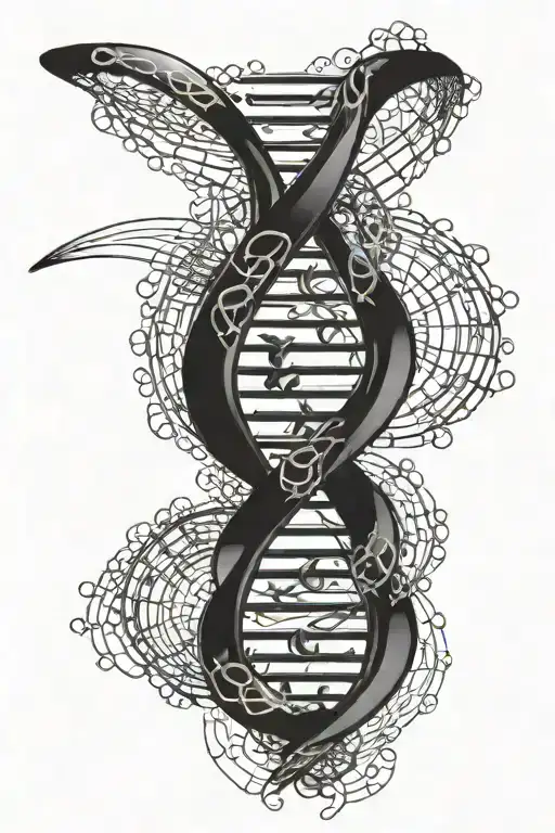 DNA helix forming tattoo design idea