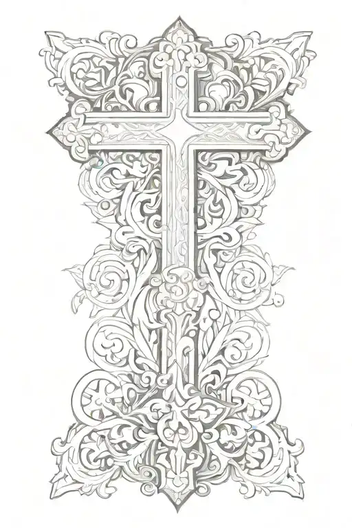 shaded cross with Roman 8:11 overlapping the bottom of cross tattoo design idea