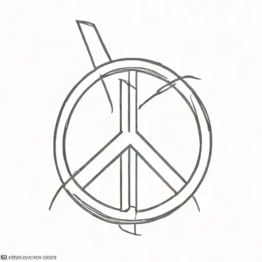 generate a tattoo in Chinese with the word peace sign tattoo design idea