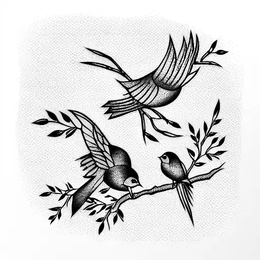 birds on the black spot tattoo design idea
