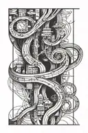 highways winding down my leg tattoo design idea