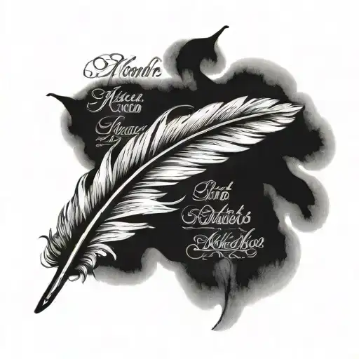 An old 1700s piece of paper, with feather dipped in ink writing three verses.Phillipians 4:13 Romans 3:23 Jeremiah 29:11 tattoo design idea