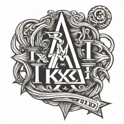 Three letters KKK make cable tattoo design idea