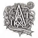 Three letters KKK make cable tattoo design idea