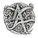 Three letters KKK make cable tattoo design idea