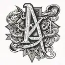 Three letters KKK make cable tattoo design idea