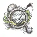 golf hole in one tattoo design idea