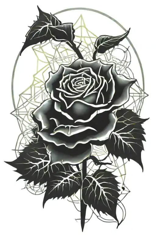 rose and sunflowers tattoo design idea