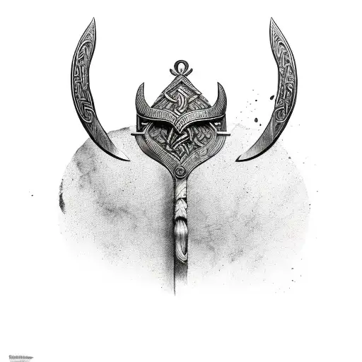 viking axe  tattoo design idea