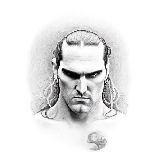 Portrait of Peter Steele with lyrics from a favorite song tattoo design idea