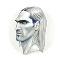 Portrait of Peter Steele with lyrics from a favorite song tattoo design idea