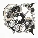 Moon phases forming a celestial mandala tattoo design idea