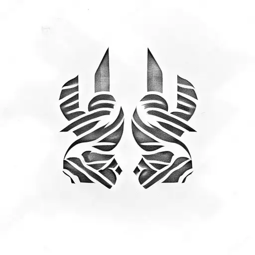 dwarven claw like with other jagged edges tattoo design idea