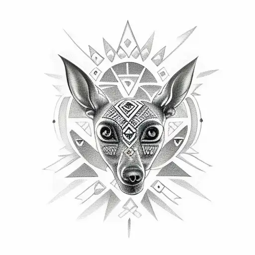 aztec xoloitzcuintle tattoo design idea