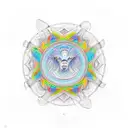 A symmetrical composition of vibrant animals, each one representing a different color of the rainbow tattoo design idea