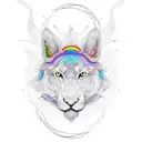 A symmetrical composition of vibrant animals, each one representing a different color of the rainbow tattoo design idea