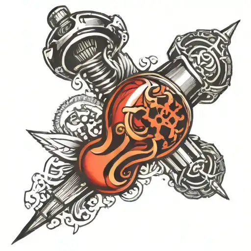 gear shift knob tattoo design idea