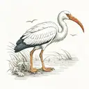 ibis in oval frame tattoo design idea