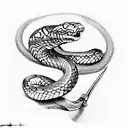 A snake wrapped around a sword  tattoo design idea