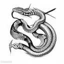 A snake wrapped around a sword  tattoo design idea