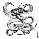 A snake wrapped around a sword  tattoo design idea