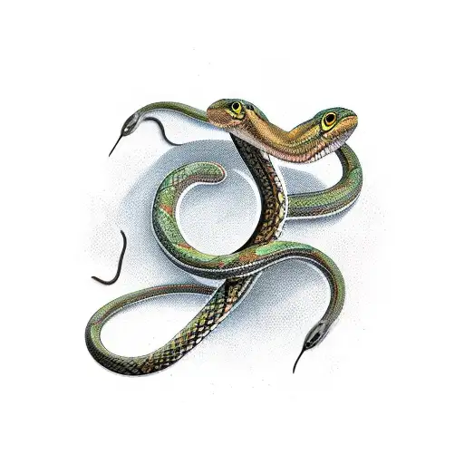 snake with pomegranate tattoo design idea