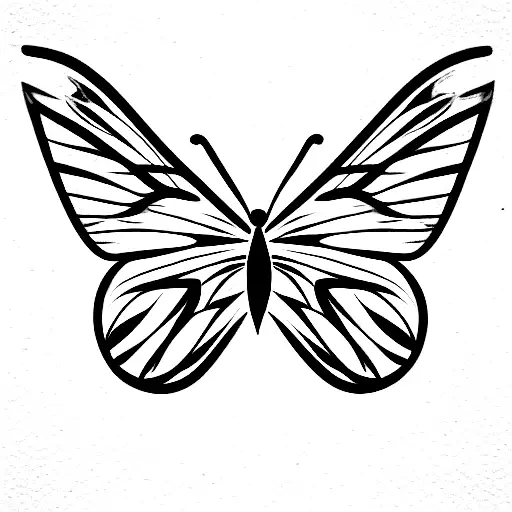 a Butterfly with 1 storke tattoo design idea