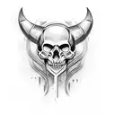 viking face half skull tattoo design idea