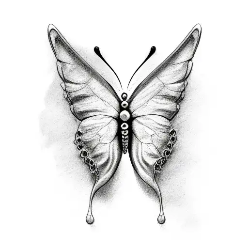 Butterfly breast cancer tattoo design idea