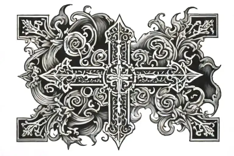i want a tattoo that shows that i'm sinner cross tattoo design idea