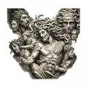 A sleeve tattoo featuring various Greek gods battling in a dynamic and epic scene with Medusa front and center tattoo design idea