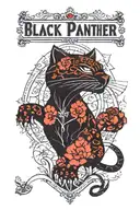 an old school black panther with the date 25.4.23 underneath and the silhouette of Tinker Bell hidden. (sailor jerry) tattoo design idea