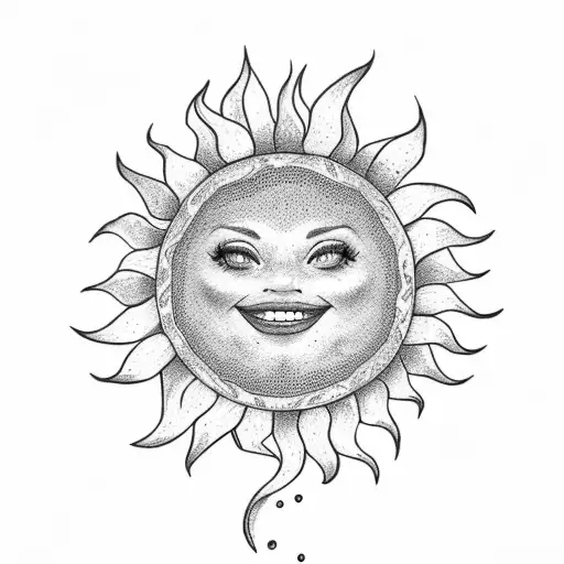 "you are my sunshine" inside a sun tattoo design idea
