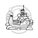 tugboat tattoo design idea