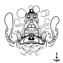 tugboat tattoo design idea