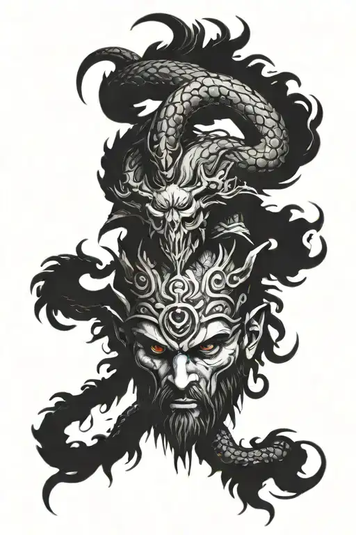ares god of war kılıç medusa head tattoo design idea
