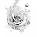 text name michelle with flowers  tattoo design idea