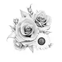 text name michelle with flowers  tattoo design idea