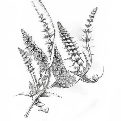 Foxglove and Lupin tattoo design idea