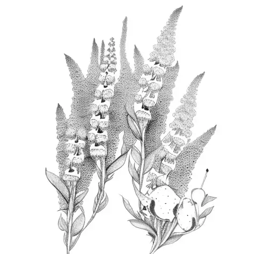 Foxgloves and Lupins tattoo design idea